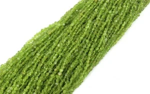13" Long 1 Strand Natural Peridot Smooth Coin Shape Center Drill Beads 4-5 MM - Picture 1 of 5