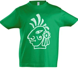 Aztec Head Symbol Kids Boys T-Shirt Aztecs Empire Tattoo American Indians Tribe - Picture 1 of 1