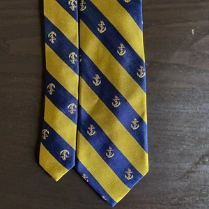 Lauren By Ralph Lauren Tie - “Anchors & Stripes” Design - Picture 1 of 4