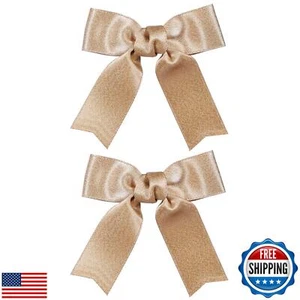 3" Glitter Champagne Gold Ribbon Hair Bows Alligator Clip Hairpins for Teen T - Picture 1 of 5