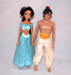 Disney Store Jasmine and Aladdin Dolls Articulated 12" Toys Bundle ME20 - Picture 1 of 13