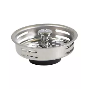 Stainless Steel (3.5) Sink Strainer Basket Replacement Universal Rubber Stopper - Picture 1 of 6