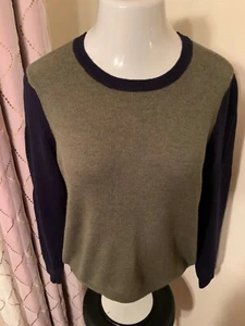 Suéter Talbots verde oliva y azul marino mezcla de lana, para mujer XL - Imagen 1 de 12