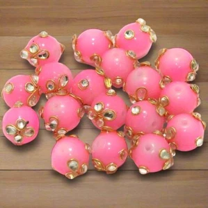 Cuentas redondas de vidrio Kundan de 20 piezas de 12 mm - Imagen 1 de 20