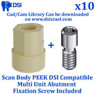 10 DSI Dental Fixture Cad/Cam PEEK Body Scan Multi Unit Adapter Head