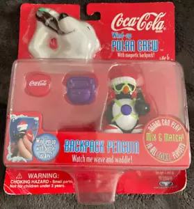 COCA COLA Wind-Up Polar Crew - BACKPACK PENGUIN Vintage 1998 - Sealed in package - Picture 1 of 3