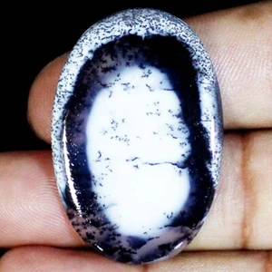 Opale dendrite 100% naturale cabochon ovale pietra preziosa antica 45,50 ct 30 x 45 x 4 mm BC-19 - Foto 1 di 11