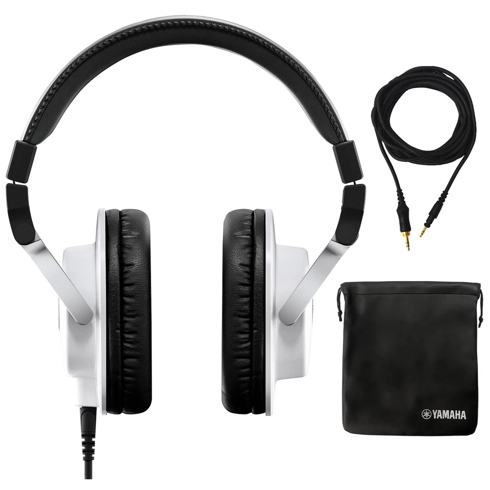 Auriculares de monitoreo de estudio sobre la oreja Yamaha HPH-MT5W en blanco Foto 1 de 4