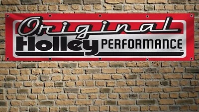 Holley Original Performance 2x8 FT Banner Racing Car Show Flag for Workshop Man - Image 1 of 2