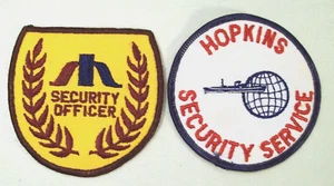 Lote de parches de uniforme vintage de oficial de seguridad y servicio de seguridad Hopkins, sin usar - Imagen 1 de 2