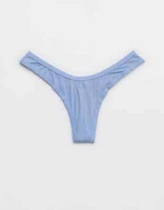 Bragas Tanga American Eagle Aerie Modal Corte Alto MEDIANAS Mónaco Azul Costilla Sedosa - Imagen 1 de 2