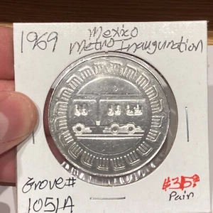 1969 Mexico SILVER & BRONZE Medals Metro Inaguration Grove 1051A 1051B 2 Medals - Picture 1 of 16