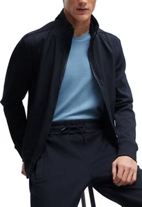 Hugo Boss Navy Blue Plaid Men's Cotton Slim Fit Jacket Size 2XL - Picture 1 of 14