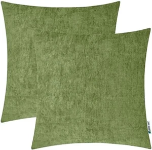 Chenille Textured Pillows Solid Decorative Throw Pillows Covers Set by HWY 50 - Picture 1 of 6