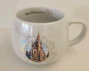 Walt Disney World 50th Anniversary Cinderella Castle Mug White Pearl - Picture 1 of 7