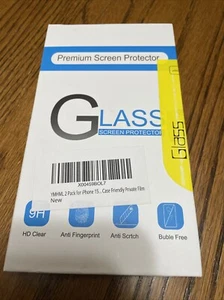 2x iPhone 15 Glass Screen Protectors. Case Friendly, HD Clear, Anti Fingerprint - Zdjęcie 1 z 3