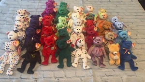 TY BEARS Ty Beanie Babies Lotto di 42 Orsi con Etichette, 1996 - 2002-Vedi Descrizione - Foto 1 di 24