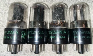 Lot Of 4 Sylvania 6SN7GT Black Plates Bad Boy Vacuum Tubes TV7 Strong - Picture 1 of 3