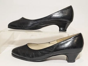 Pair Black Ladies Leather Shoes, Asteri Fashion Footwear—Size 6½ —Good Worn Cond - Imagen 1 de 8