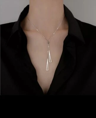 Collana donna triangolo argento 925 / Women's necklace triangle 925 silver - Immagine 1 di 4