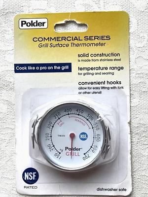 Nuevo Polder Parrilla Superficie Termómetro Plateado THM-570 Comercial Cook Like A Pro Foto 1 de 4