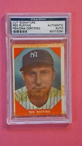 1960 Fleer Baseball Greats #63 Red Ruffing PSA/DNA Signed Auto Autograph