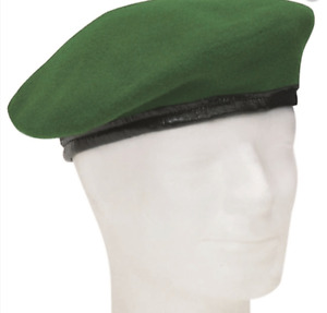 Original German Bundeswehr Army Soldier Beret 100% Wool Military Hat Cap Green