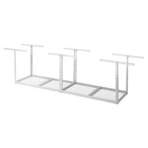 Gladiator Overhead Storage Rack 96" x 24" Adjustable-Height Steel Hammered White - Picture 1 of 7