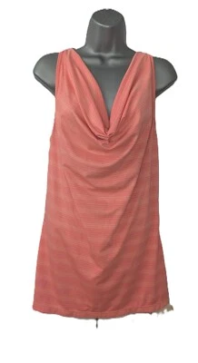 MPG Rosa Neón/Naranja Rayas Capucha Grande Cuello en L Espalda Corredora Tanque Atlético LIQUIDACIÓN Foto 1 de 4