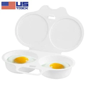 Microwave Egg Poacher Diy Egg Cooker 2 Eggs Capacity Steamer Home Breakfast NEW - Picture 1 of 12