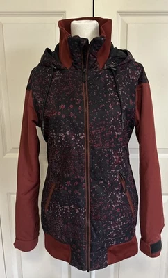 Volcom Snowboard Jacket Meadow Women Size XS Insulated Black Floral Print - Image 1 of 4
