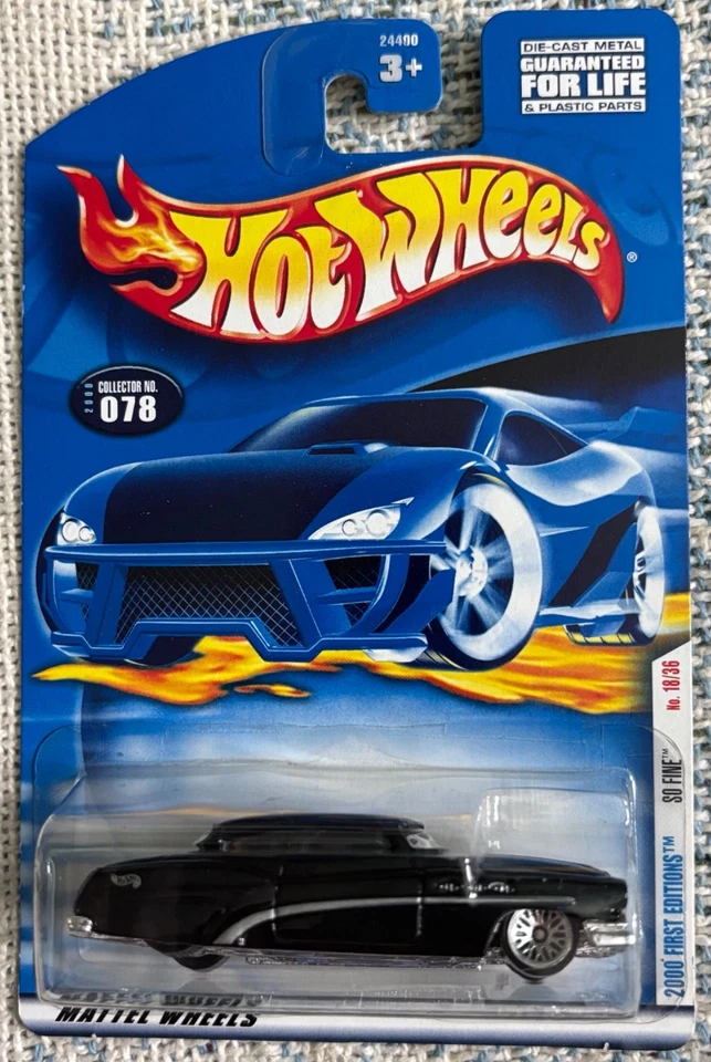 2000 Hot Wheels 1st Editions so Fine Black Low Rider Diecast Model #78 MOC
