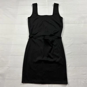 Yemaya INC Women's Dress Black Wide Straps Front Cutout Fitted Mini Square Neck - Picture 1 of 7
