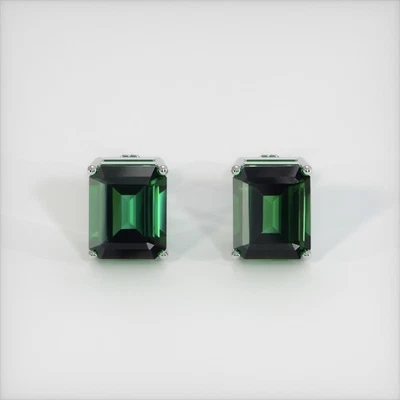 Pendiente Brasil Corte Esmeralda Turmalina Verde Platino 950 6.67CT Foto 1 de 4