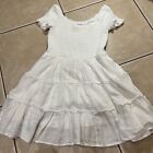 American Eagle Lined Dress Womens White Ruched Top Short Sleeve Size Small