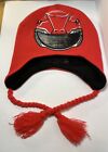 Mighty Morphin SCG Power Rangers Red Laplander Hat Ear Flaps Tassel One Size