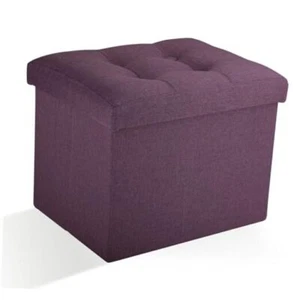 Ottoman Storage Ottoman Foot Rest Stool Foldable Bench with 17X13X13in Purple - Picture 1 of 7
