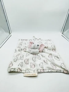 Blankets and Beyond Elephant Pink  Gray White Security Lovey Elephant Print - Picture 1 of 11