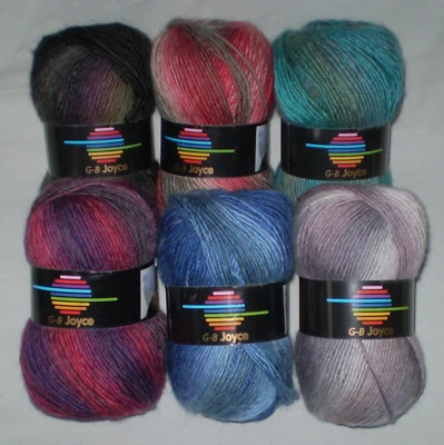 (59€/kg) 100 gr JOYCE von G-B weiches Farbverlaufgarn mit Wolle