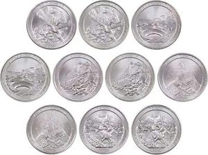 2012 P&D National Park Quarter 10 Coin Set Uncirculated Mint State 25c - Picture 1 of 2