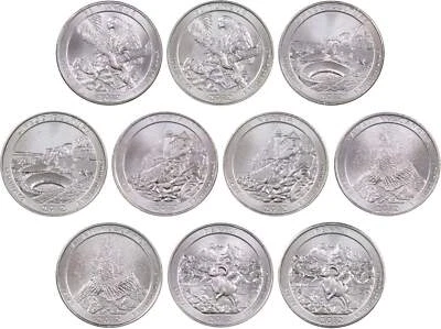 2012 P&D National Park Quarter 10 Coin Set Uncirculated Mint State 25c - Image 1 of 2