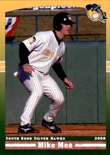 2008 South Bend Silver Hawks Grandstand #16 Mike Mee Richfield Minnesota MN Card