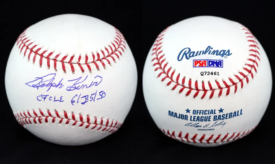 Ralph Kiner SIGNED ROMLB Baseball + Cycle 6/25/50 Pirates PSA/DNA AUTOGRAPHED - Image 1 of 1