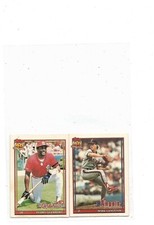 1991 Topps Cracker Jack Pedro Guerrero,MARK LANGSTON Mini Card #8-W/TOP LOADER