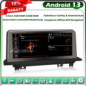 64GB 10.25" Android 14 IPS Autoradio GPS Navi für BMW X1 F48 NBT DAB+DVR CarPlay - Bild 1 von 24