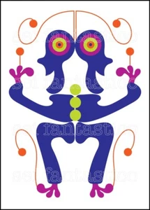 ACEO (Art Cards Editions and Originals) UFO Alien Smiling - New - Signed - Picture 1 of 1
