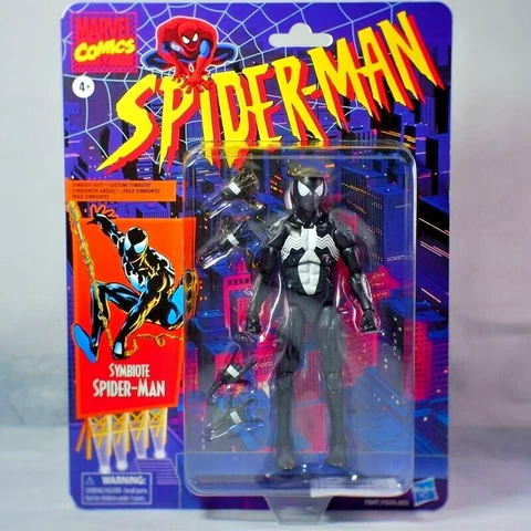 Figure Toy Spider-Man Marvel Legends Retro Series 6 inch Symbiote Black Suit New Cover