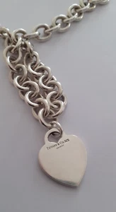 Vintage Tiffany & Co Sterling Silver Large Heart Necklace with Original Box - Picture 1 of 6