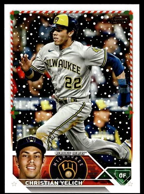 2023 Topps Holiday #H164 Christian Yelich Milwaukee Brewers - Image 1 of 2