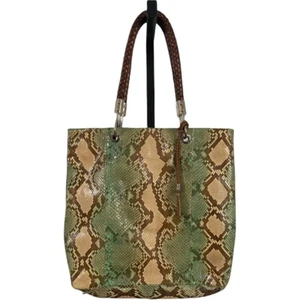 Michael Kors Collection Womens Genuine Python Leather Skorpios Tote Bag Purse - Picture 1 of 11